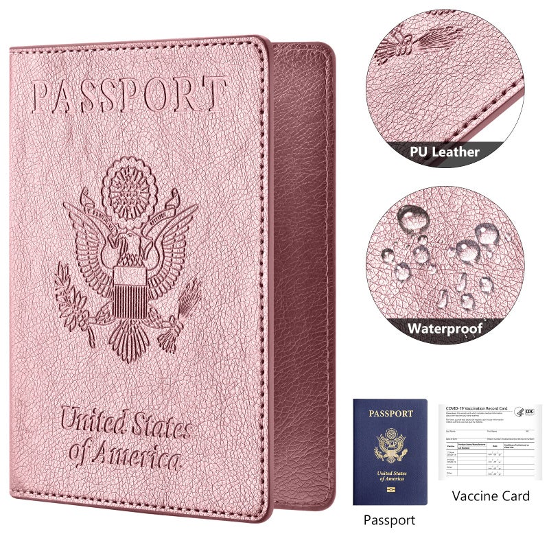 Eoehro 2Pack Passport Holder Wallet Cover Case, Travel Essentials for Women and Men - Image 4